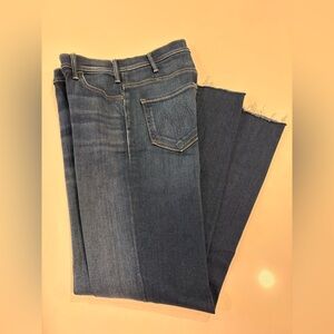 MOTHER Ankle Cropped Blue Jeans